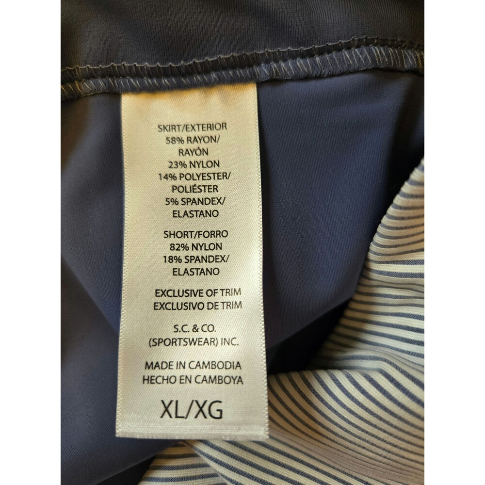 S.C. & CO Women's Blue White Striped Skort 360 ° Tummy Control Size XL  NWT - Picture 13 of 15